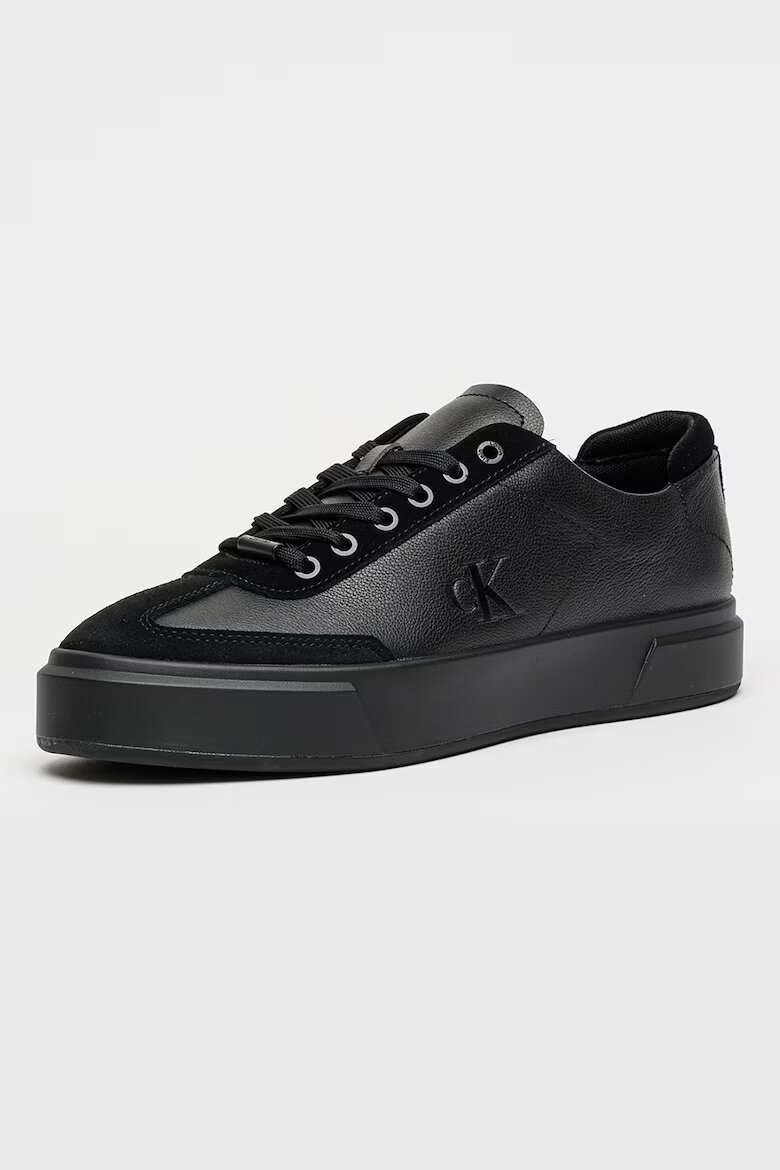 CALVIN KLEIN Спортни обувки от кожа Basket Cupsole Черен