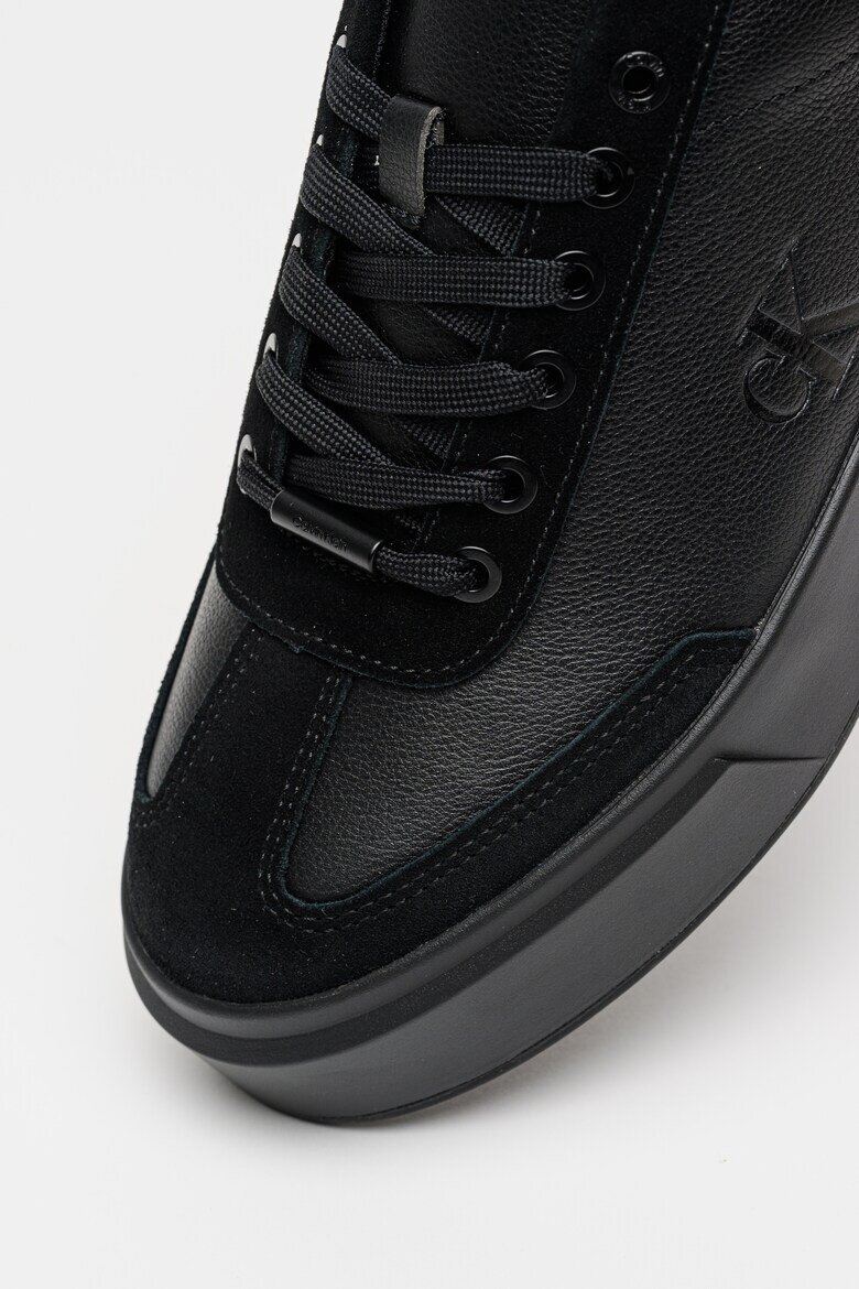 CALVIN KLEIN Спортни обувки от кожа Basket Cupsole Черен