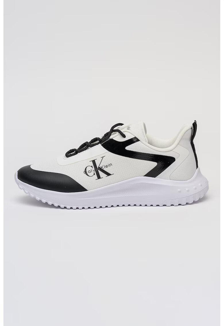 CALVIN KLEIN Спортни обувки под глезена Runner ML Mix II с еластични връзки - Черен/Мръснобял