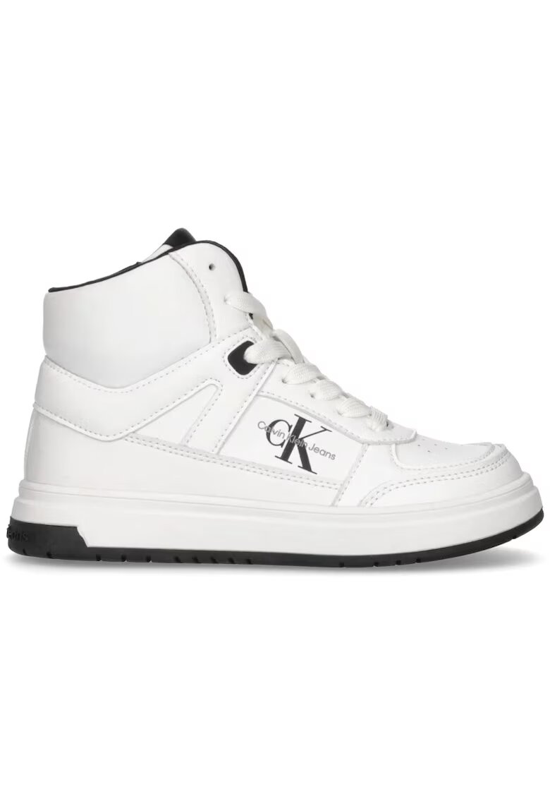 CALVIN KLEIN Спортни обувки за момичета - високи маратонки с връзки - V3X9-81063-1355100 - бели