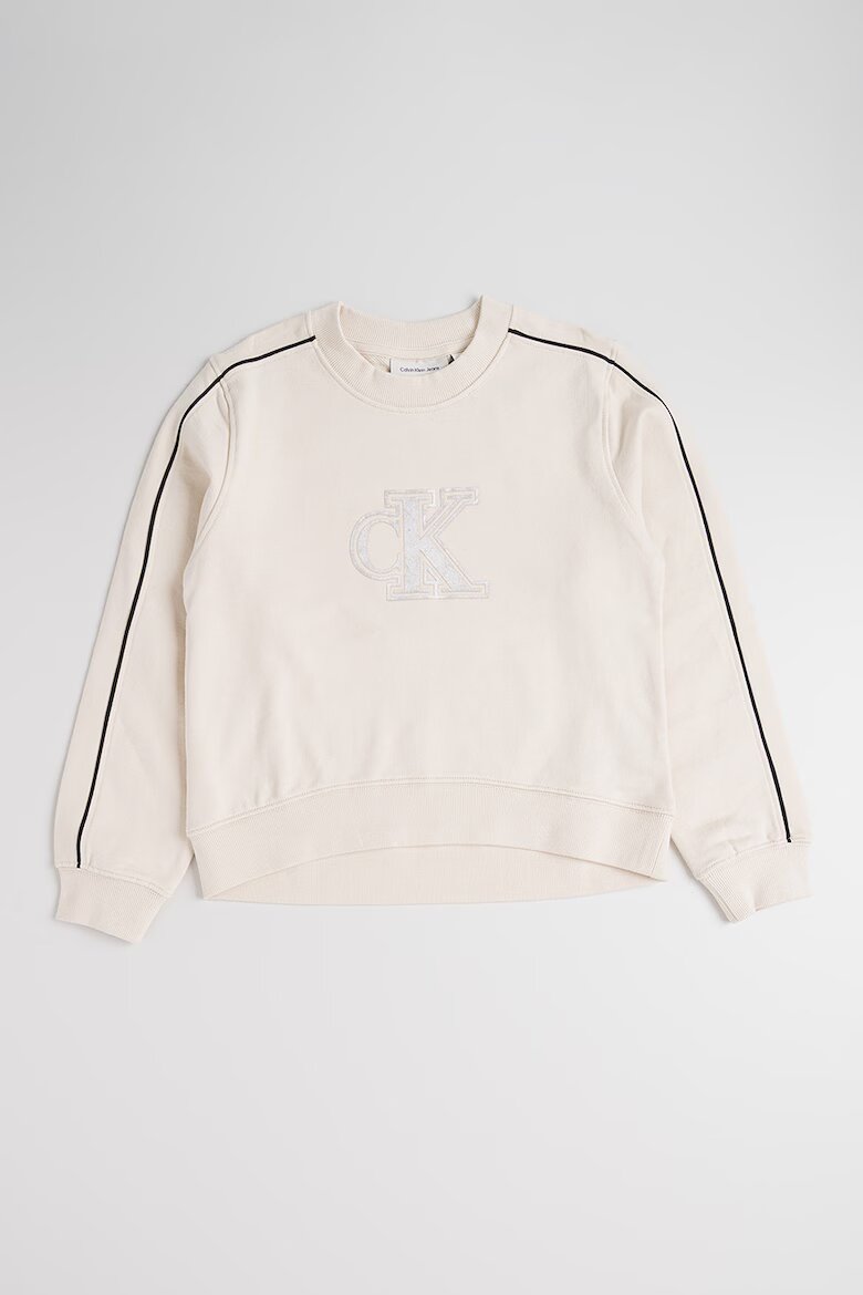 CALVIN KLEIN Суитшърт и панталон с лого Бежов