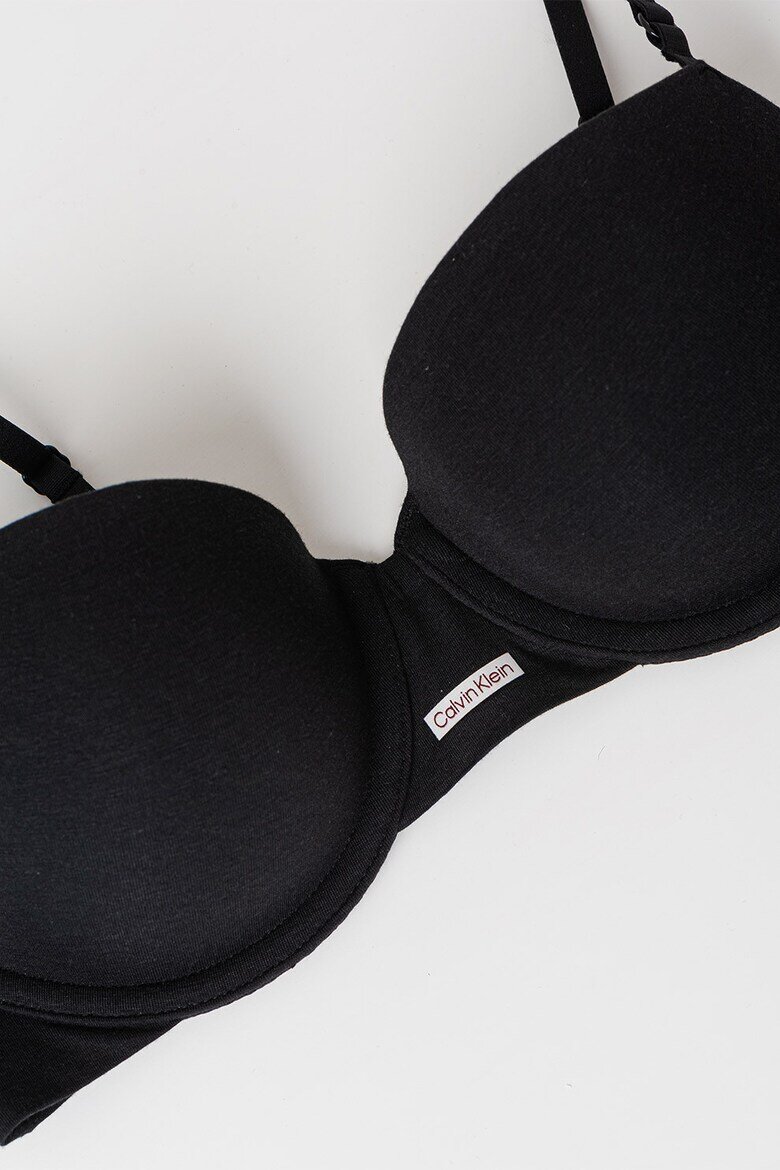 CALVIN KLEIN Сутиен с банели и лого Черен