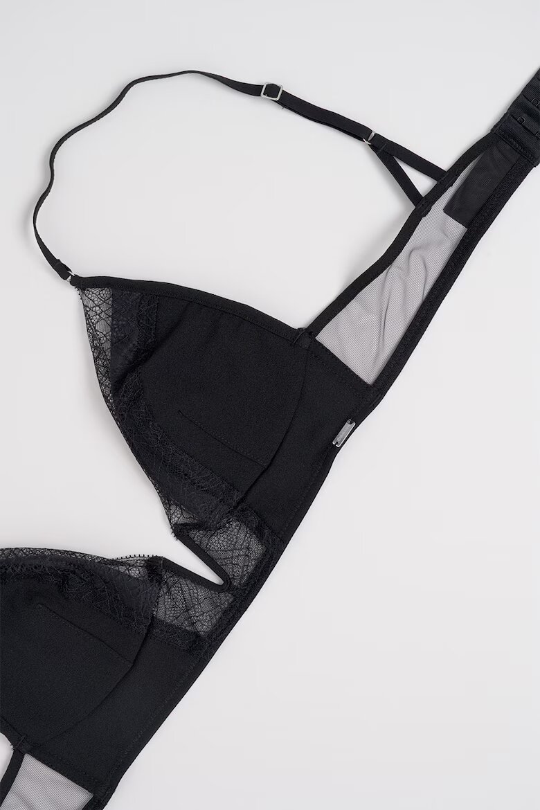 CALVIN KLEIN Сутиен с дантела и триъгълни чашки Черен