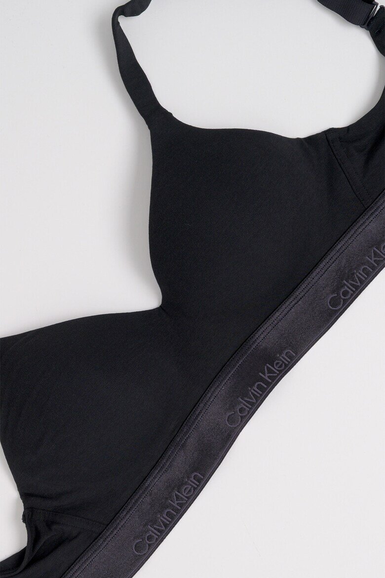 CALVIN KLEIN Сутиен с модал с подплънки и лого Черен
