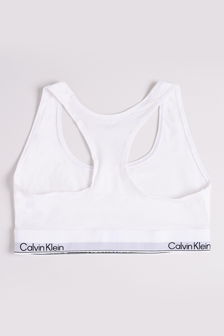 CALVIN KLEIN Сутиен с памук и модал с лого Бял