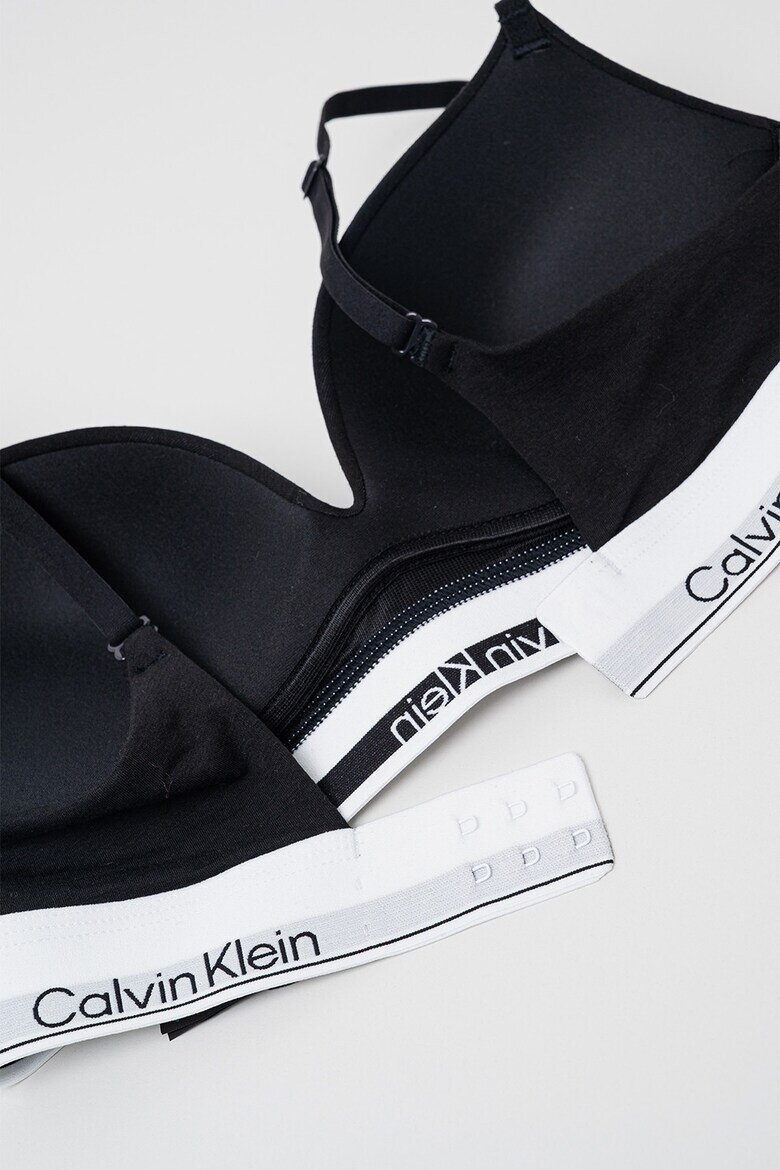 CALVIN KLEIN Сутиен с памук с цели чашки Бял/Черен