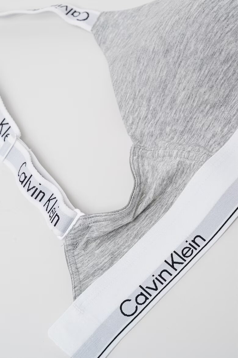 CALVIN KLEIN Сутиен с памук с цяла чашка Светло сив/Бял