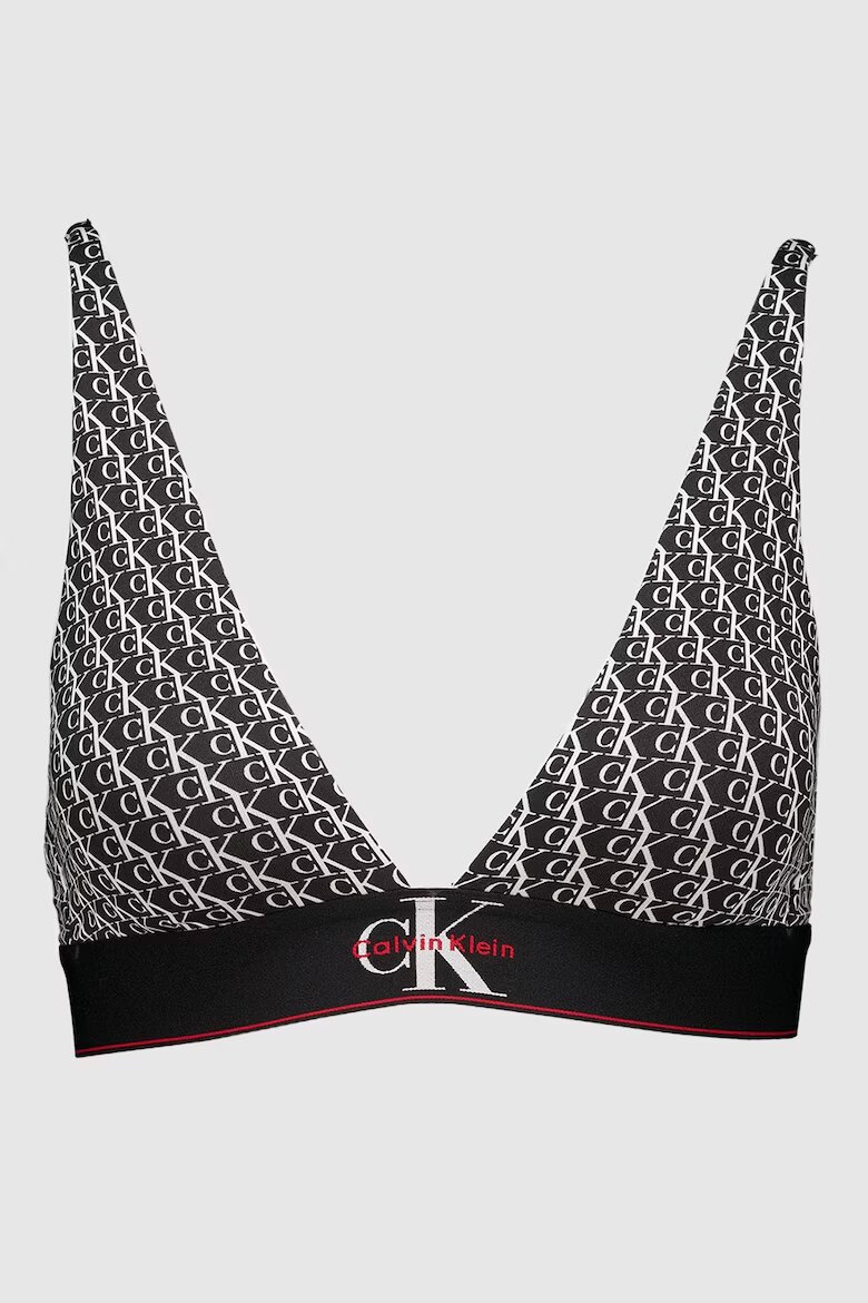 CALVIN KLEIN Сутиен тип бралет с монограм Бял/Черен/Тъмночервен