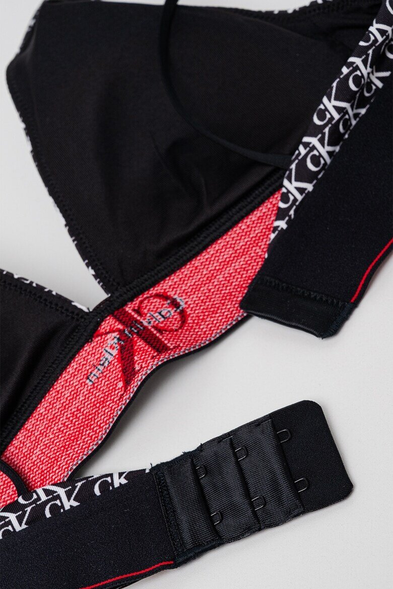 CALVIN KLEIN Сутиен тип бралет с монограм Бял/Черен/Тъмночервен