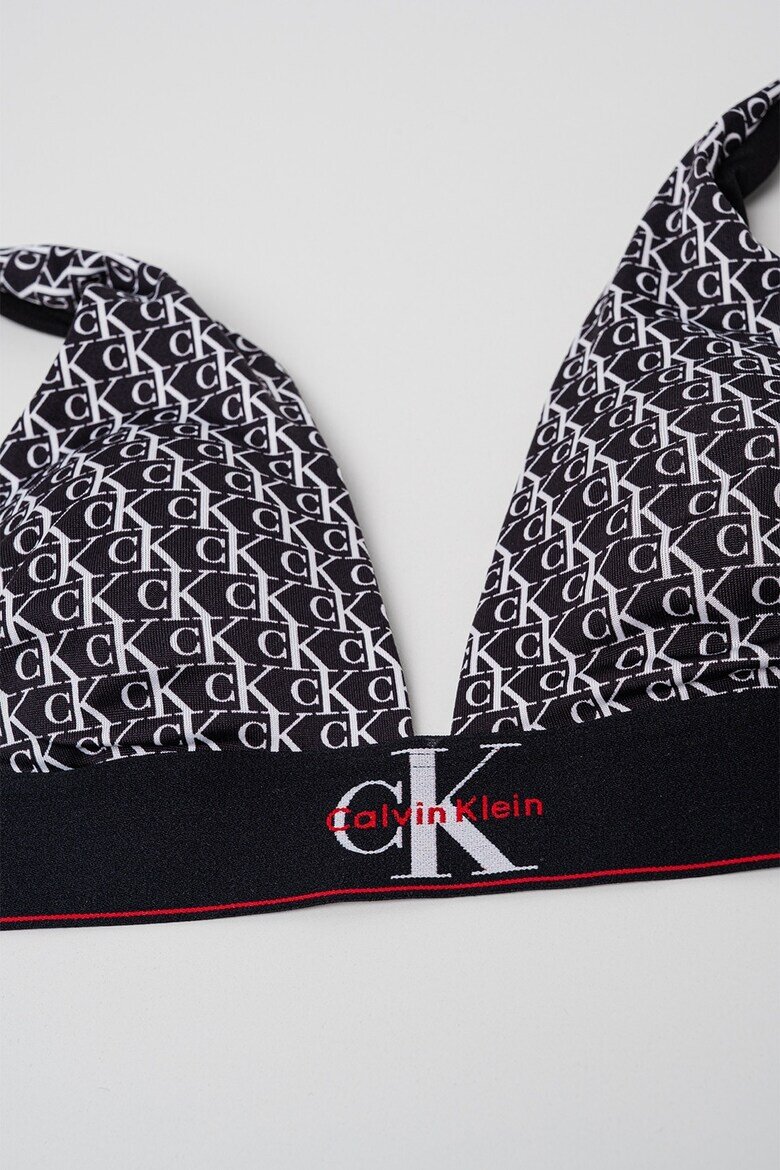 CALVIN KLEIN Сутиен тип бралет с монограм Бял/Черен/Тъмночервен