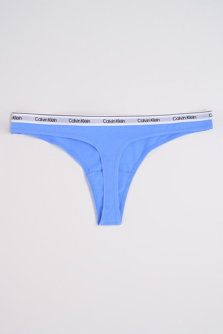 CALVIN KLEIN Танга с еластична талия с лого - 5 чифта Сламеножълт/Сив меланж/Син
