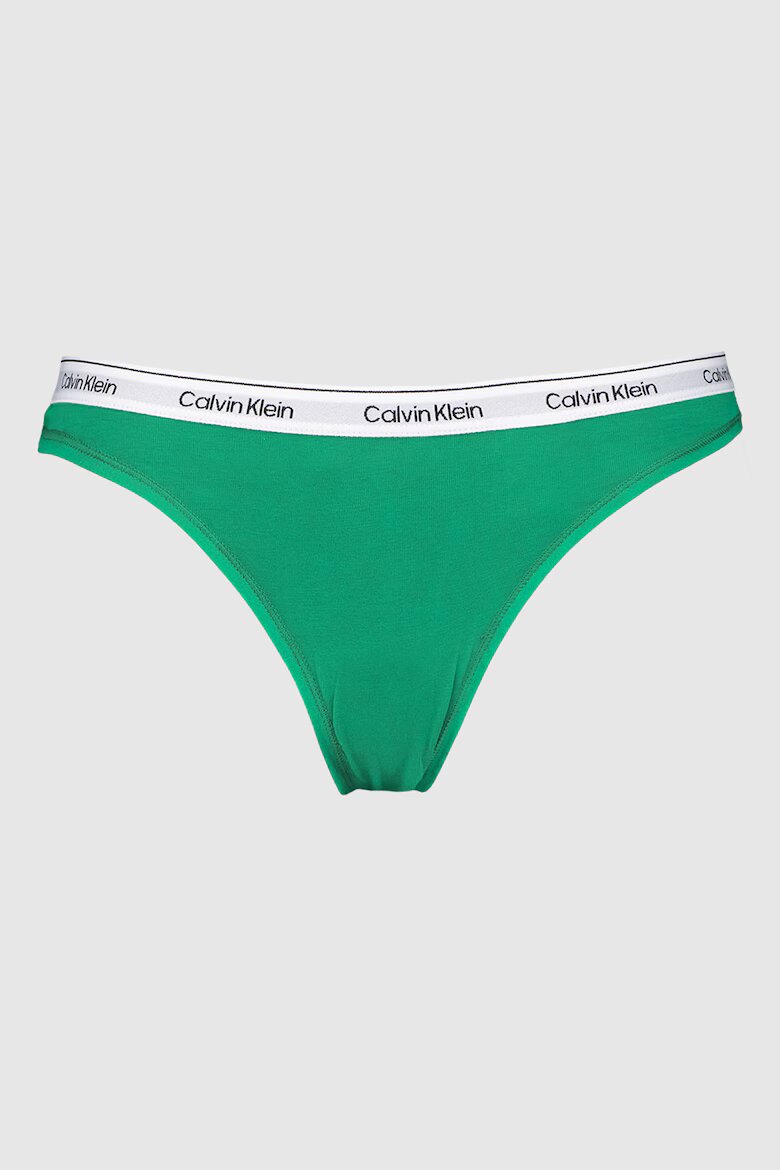 CALVIN KLEIN Танга с еластична талия с лого - 5 чифта Зелен/Жълт/Розово