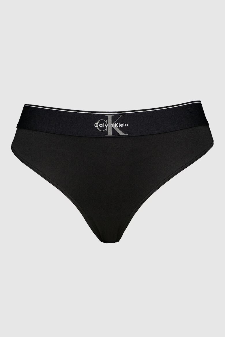 CALVIN KLEIN Танга с лого Черен