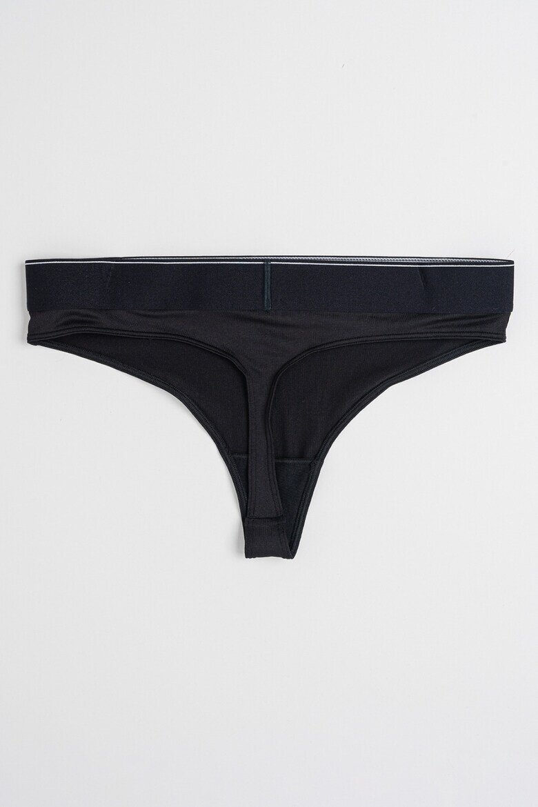 CALVIN KLEIN Танга с лого Черен