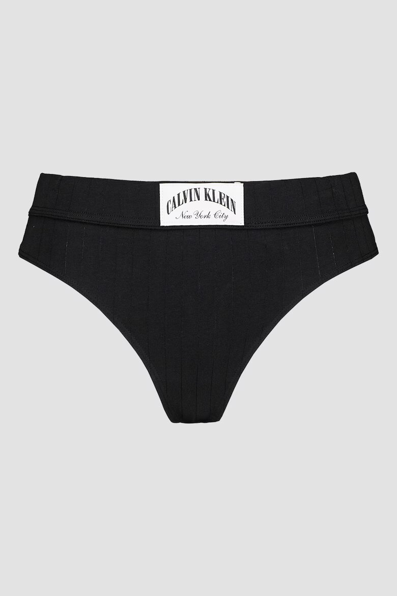 CALVIN KLEIN Танга с лого Черен