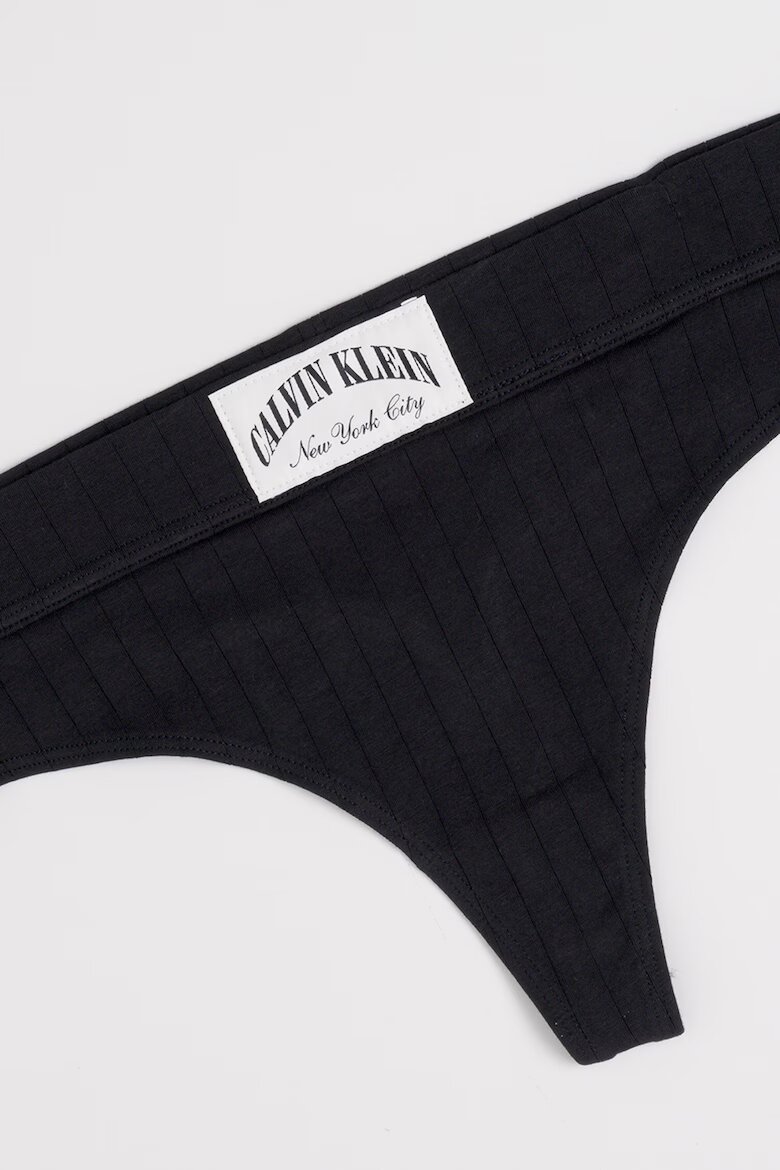 CALVIN KLEIN Танга с лого Черен