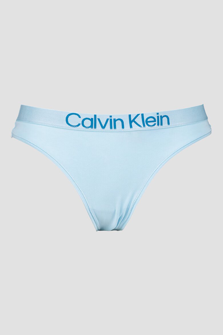 CALVIN KLEIN Танга с лого на талията - 5 чифта Бял/Черен/Син