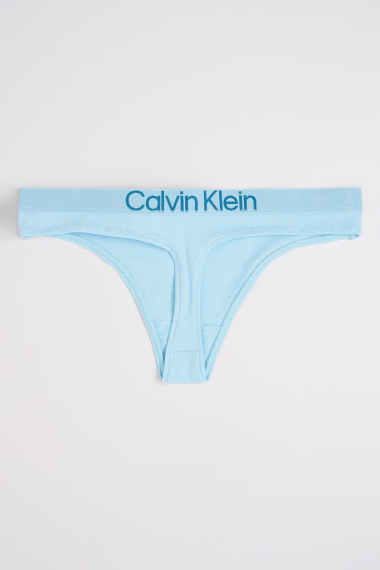 CALVIN KLEIN Танга с лого на талията - 5 чифта Бял/Черен/Син