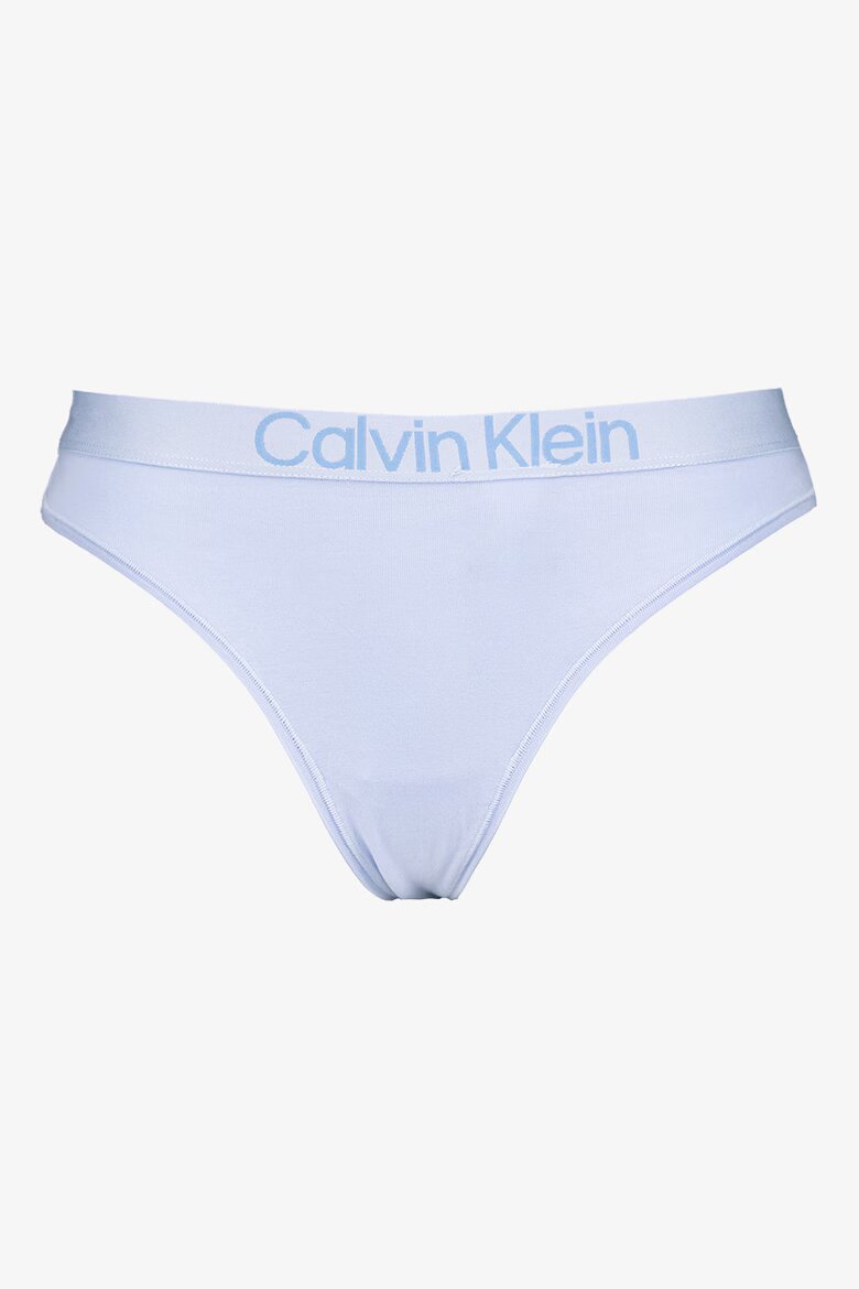 CALVIN KLEIN Танга с лого на талията - 5 чифта Бял/Сив меланж/Син