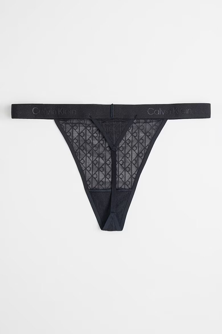 CALVIN KLEIN Танга с лого на талията Черен