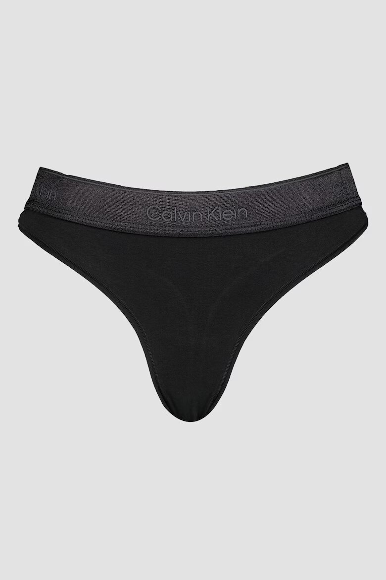 CALVIN KLEIN Танга с лого на талията Черен