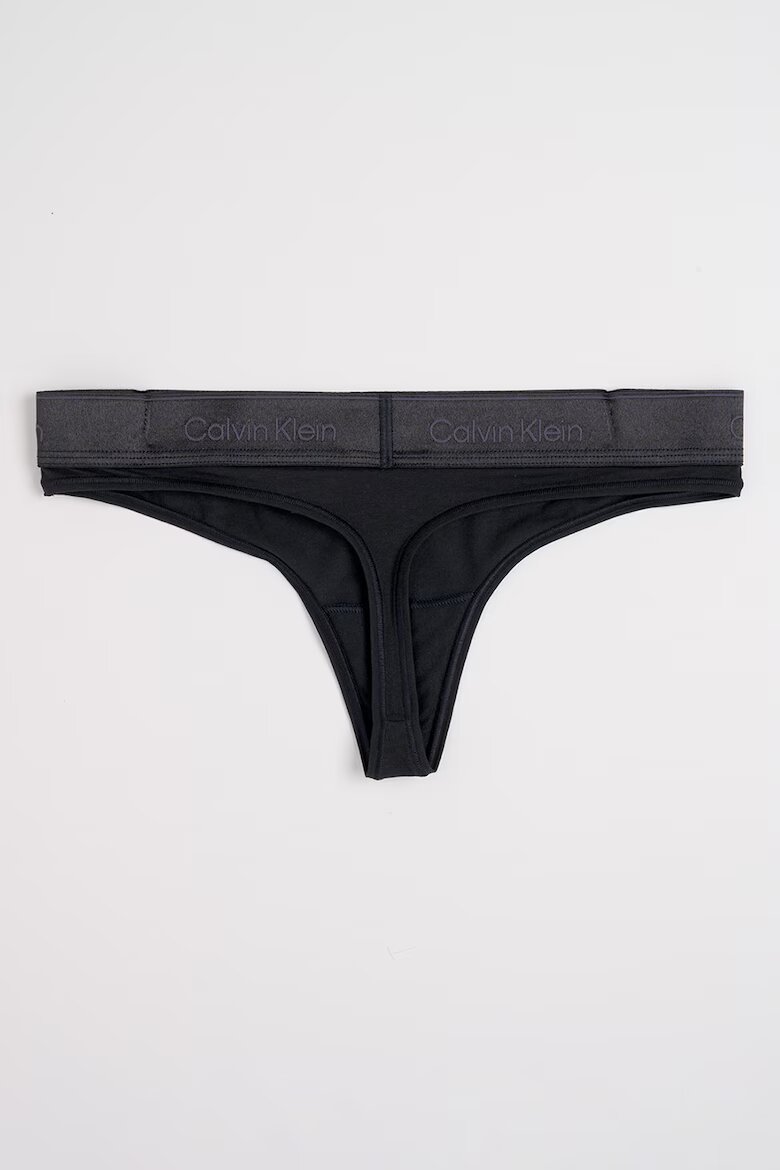 CALVIN KLEIN Танга с лого на талията Черен
