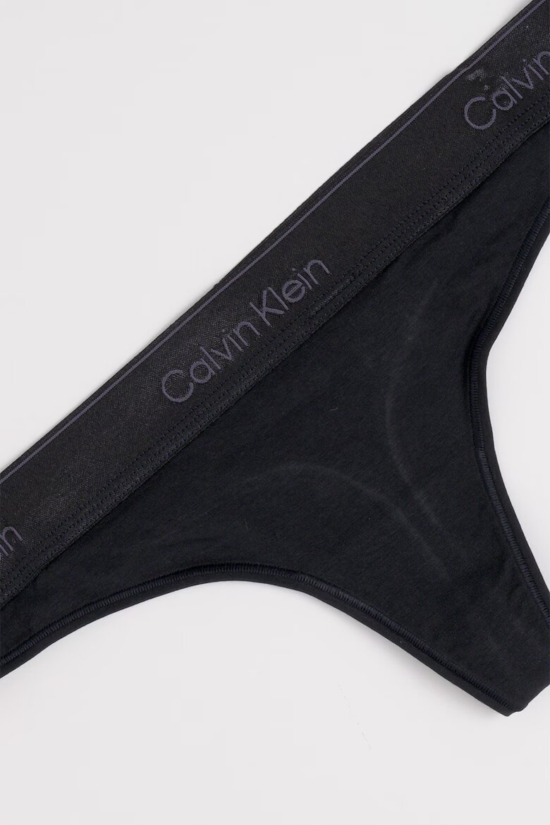 CALVIN KLEIN Танга с лого на талията Черен