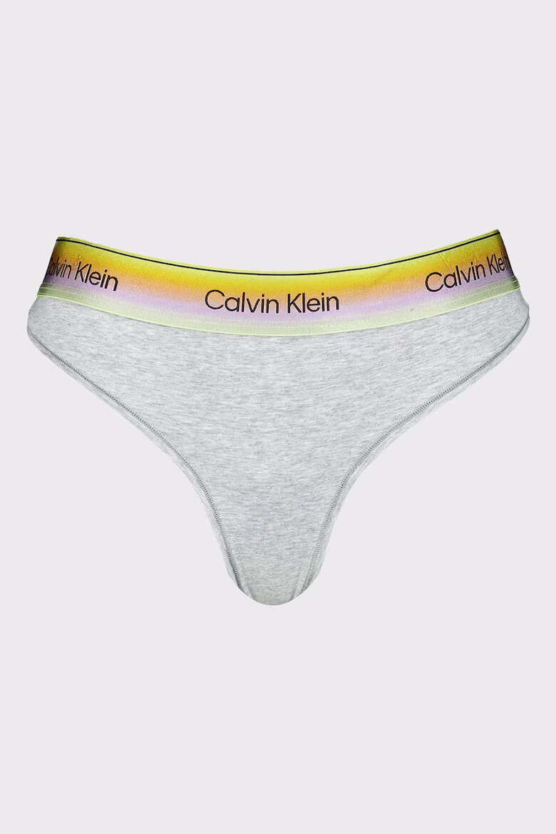 CALVIN KLEIN Танга с лого Сив меланж