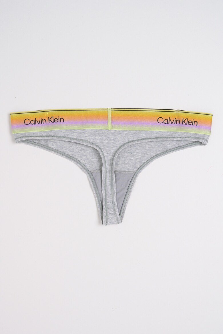 CALVIN KLEIN Танга с лого Сив меланж