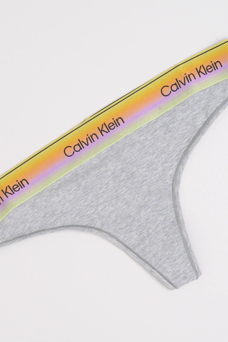 CALVIN KLEIN Танга с лого Сив меланж