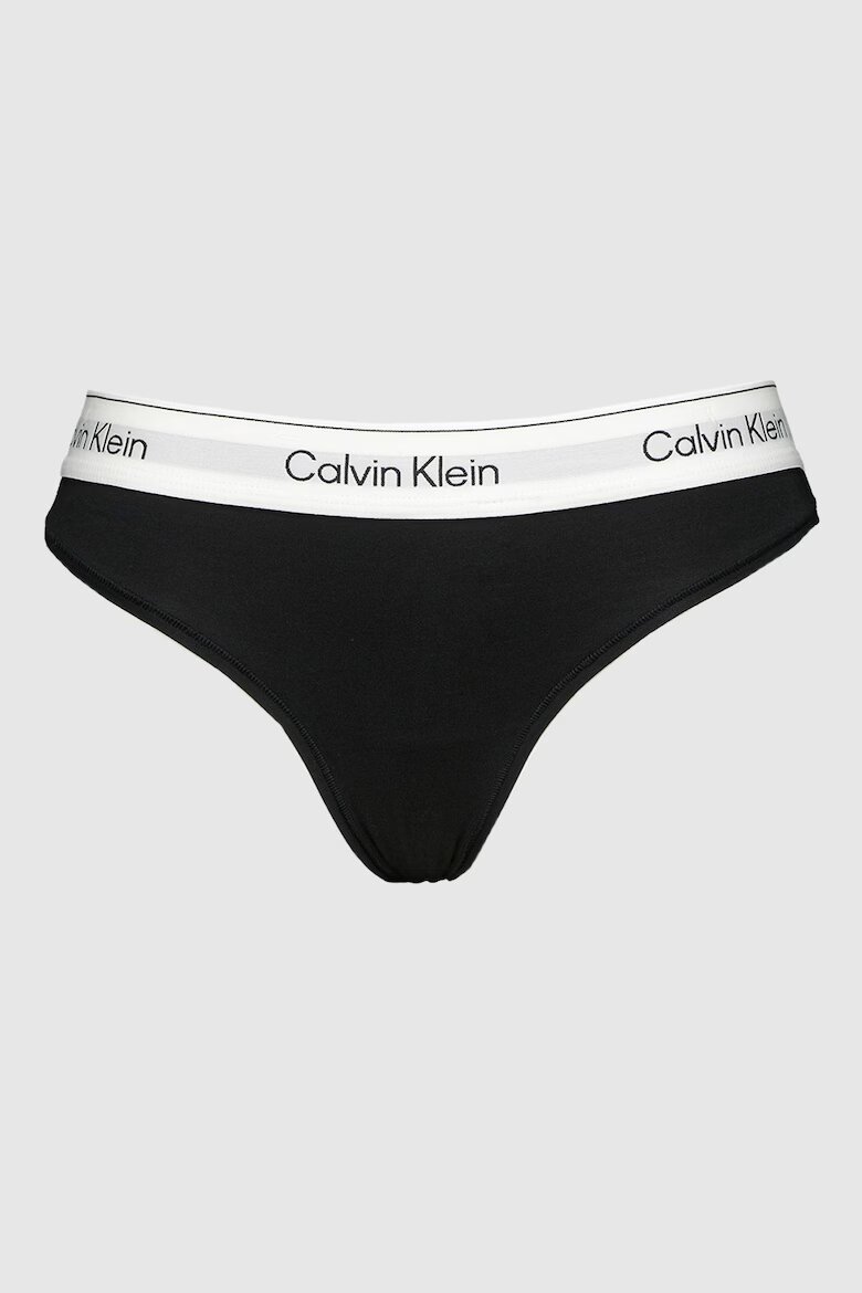 CALVIN KLEIN Танга с модал Бял/Черен/Светло сив