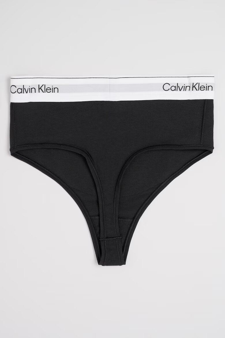 CALVIN KLEIN Танга с модал с оформящ ефект Черен