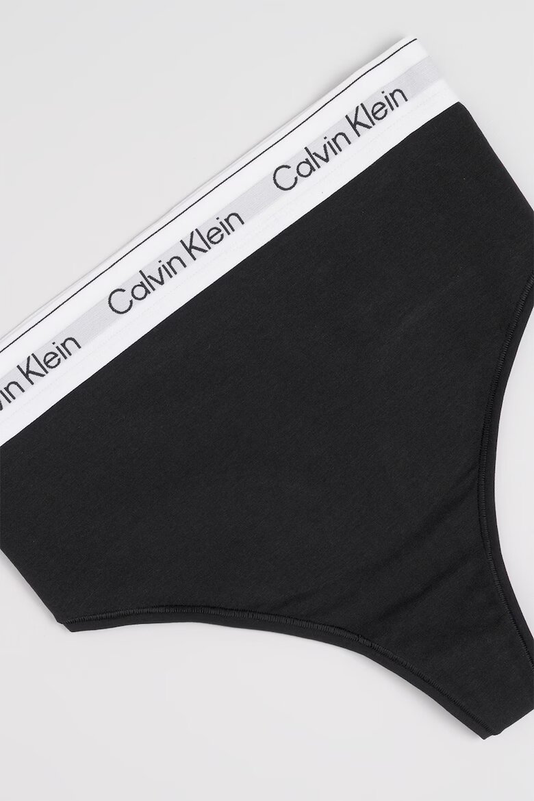 CALVIN KLEIN Танга с модал с оформящ ефект Черен