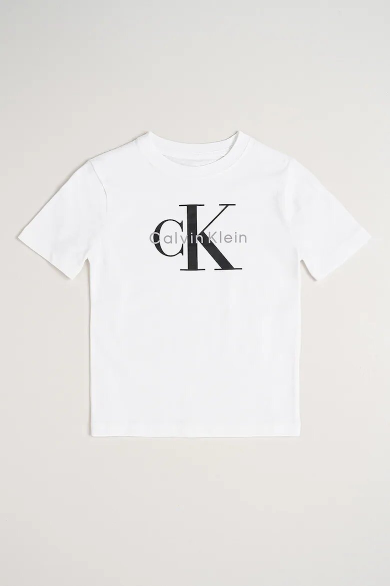CALVIN KLEIN Тениска от органичен памук с лого Бял