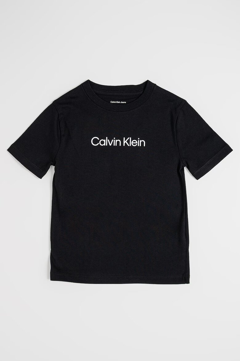 CALVIN KLEIN Тениска от органичен памук с лого Черен