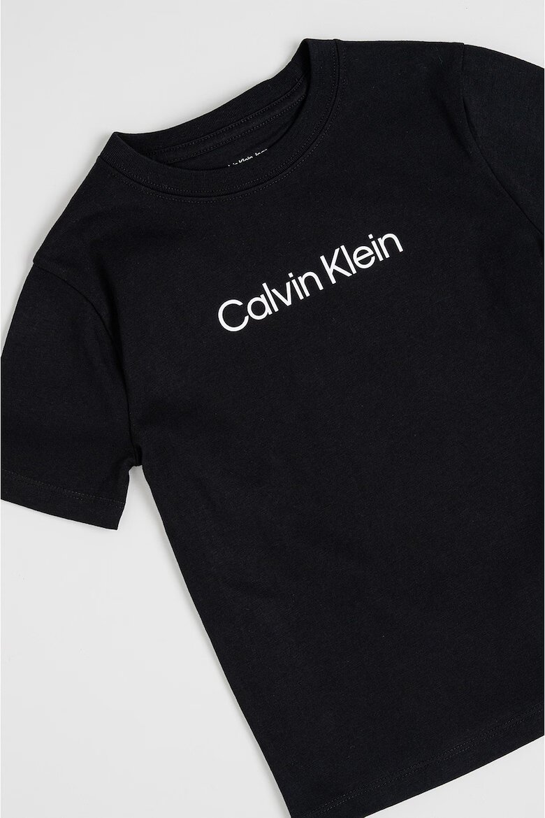 CALVIN KLEIN Тениска от органичен памук с лого Черен