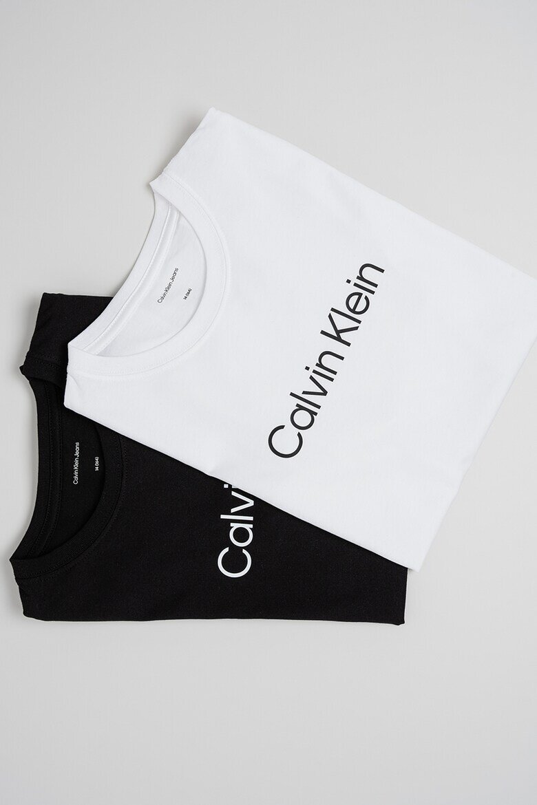 CALVIN KLEIN Тениска с лого 2 чифта Черен/Бял