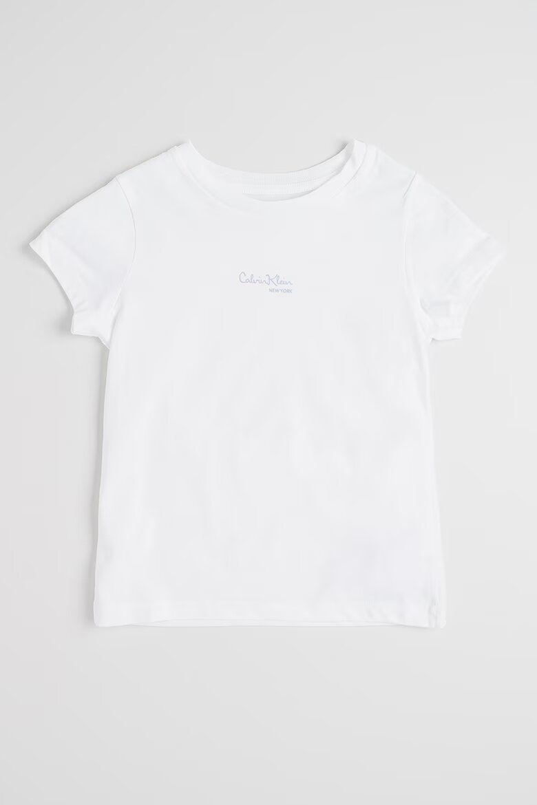 CALVIN KLEIN Тениска с овално деколте и лого Бял