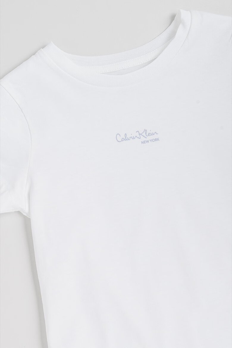 CALVIN KLEIN Тениска с овално деколте и лого Бял