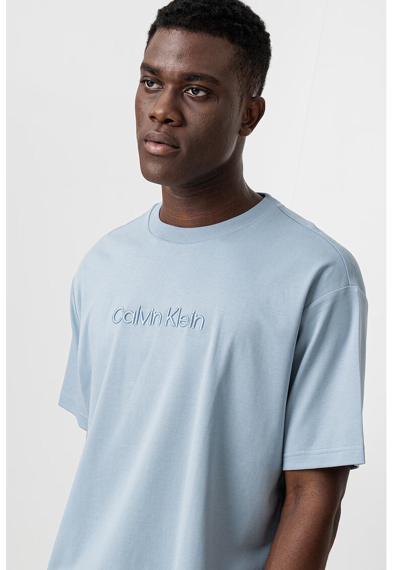 CALVIN KLEIN Тениска с овално деколте и паднали ръкави