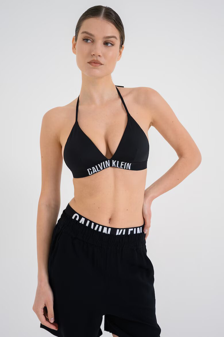 CALVIN KLEIN Триъгълно горнище на бански с лого Черен