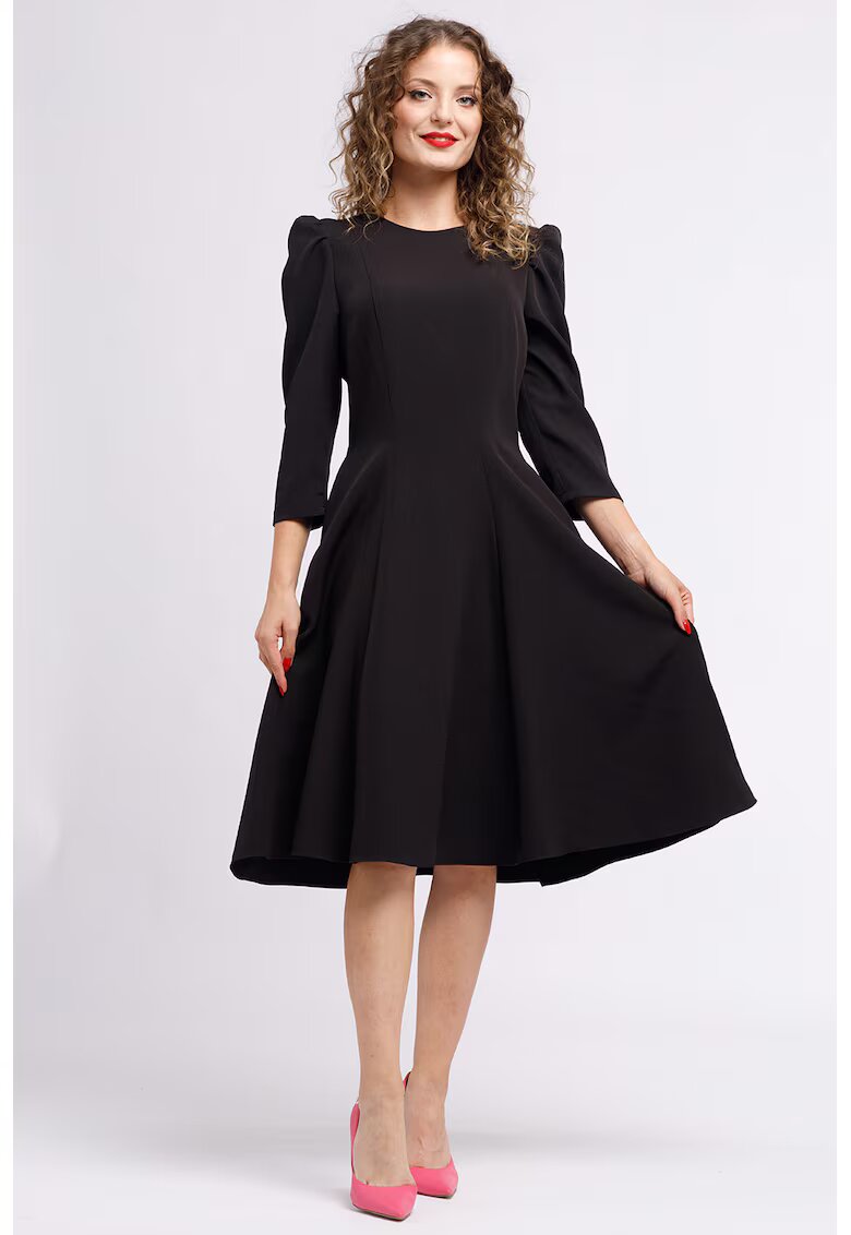 CAMISSI Плисирана миди рокля с джобове встрани