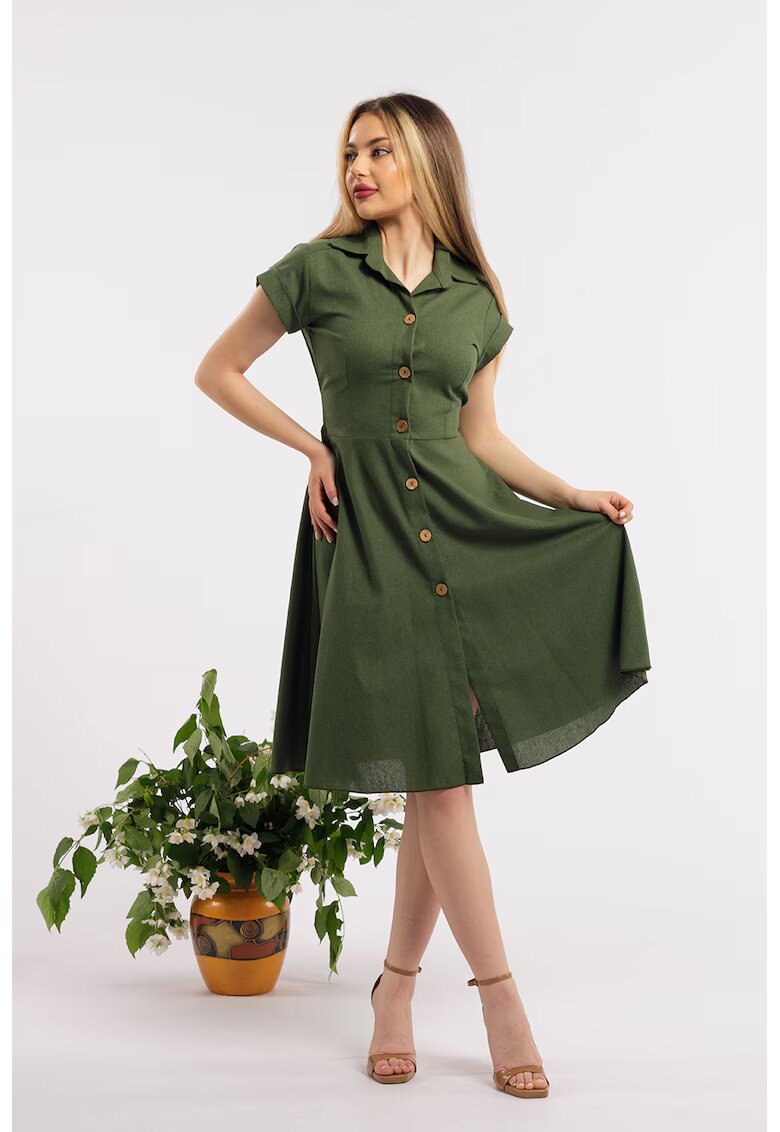 CAMISSI Разкроена ленена рокля-риза