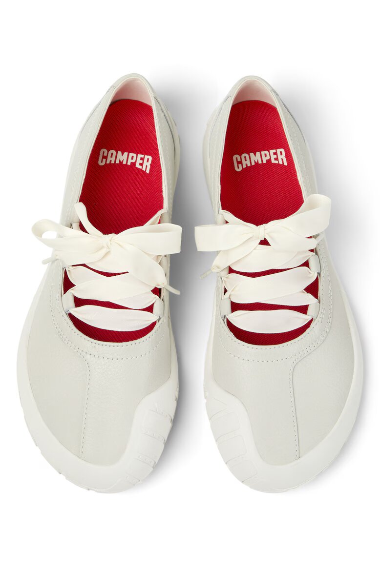 Camper Кожени пантофки Peu Path+ с връзки Бял