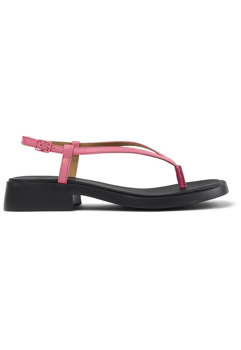 Camper Кожени сандали Dana с разделителна каишка - Бледо розово