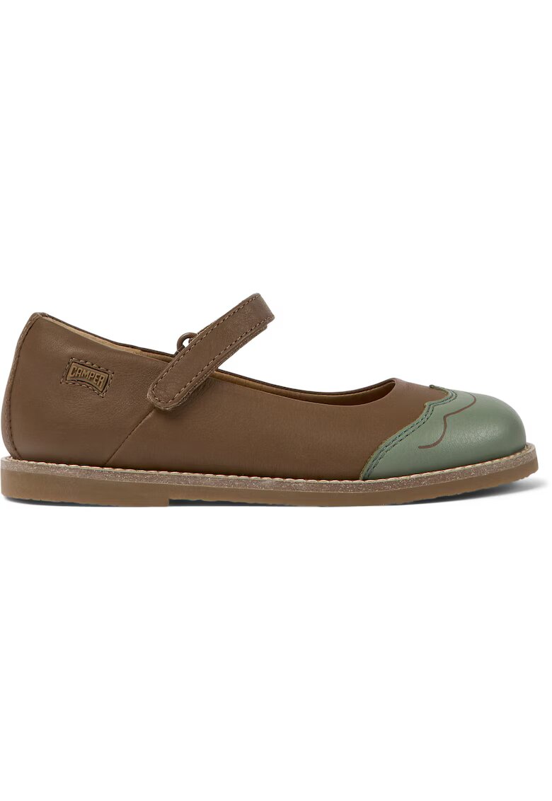 Camper Обувки Savina Twins 8515 Mary Jane - Зелен/Кафяв