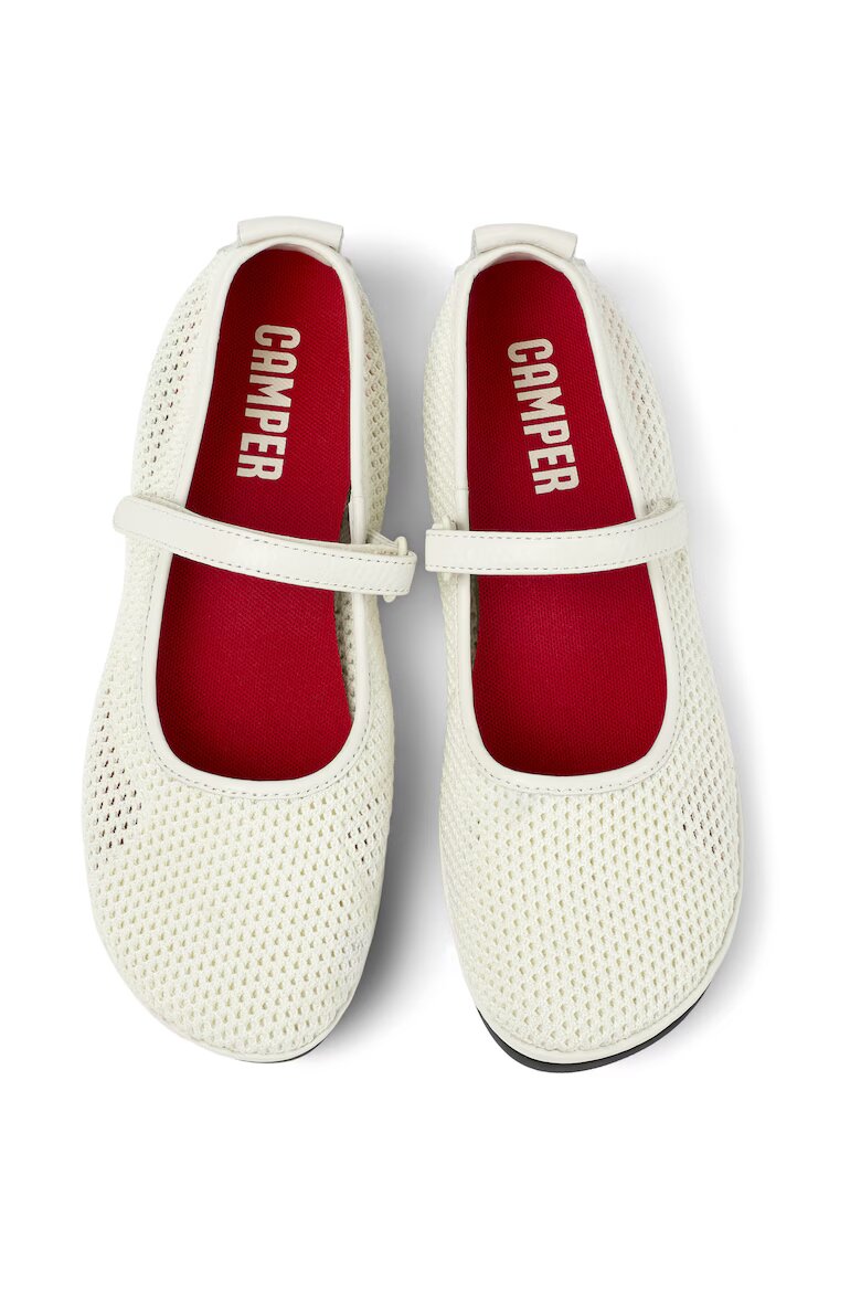 Camper Текстилни пантофки Right Nina с кожа Бял