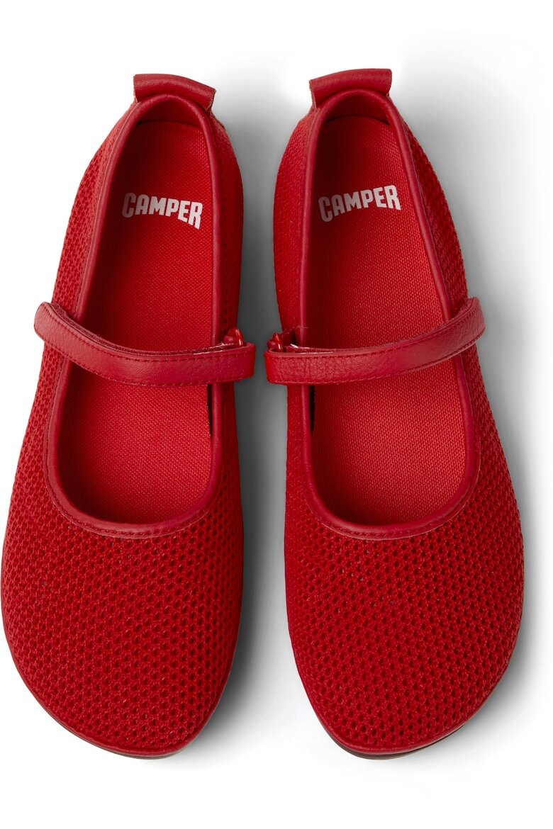 Camper Текстилни пантофки Right Nina с кожа Червен