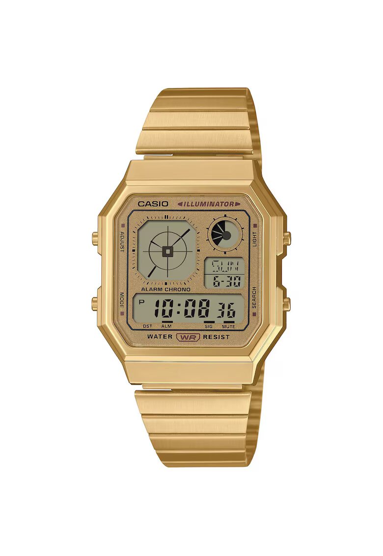 Casio Часовник A130WEG-9AEF - неръждаема стомана - златист - 34мм - водоустойчив 30м