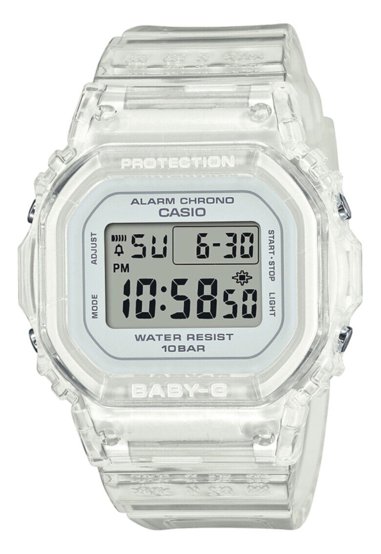 Casio Часовник Baby-G BGD-565US-7ER - спортен - дигитален - прозрачен бял - силиконова каишка - водоустойчив до 100м